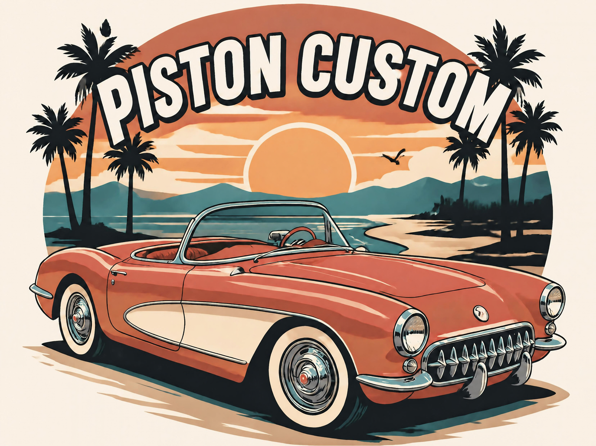 T-shirt Piston Custom – California Dream