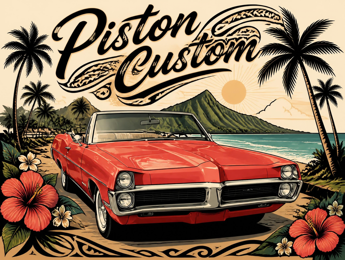 T-shirt Piston Custom – Hawaii Cruiser