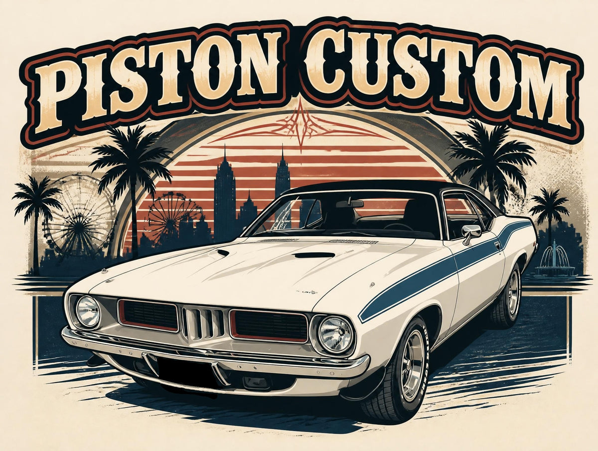 T-shirt Piston Custom – California Sunset