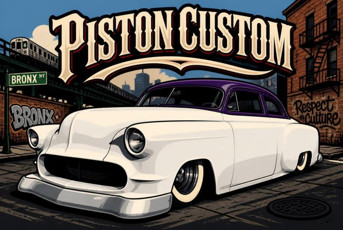 T-shirt Piston Custom – White Street Queen