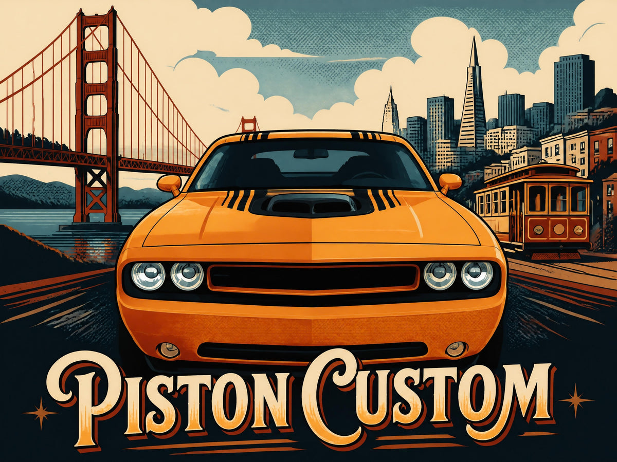 T-shirt Piston Custom – Golden Gate Muscle