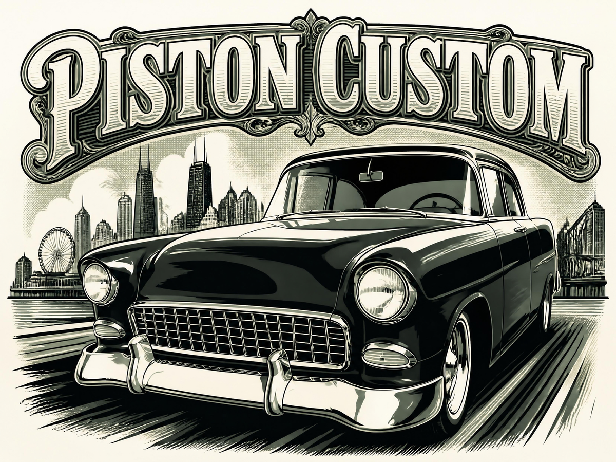 T-shirt Piston Custom – Classic 50s