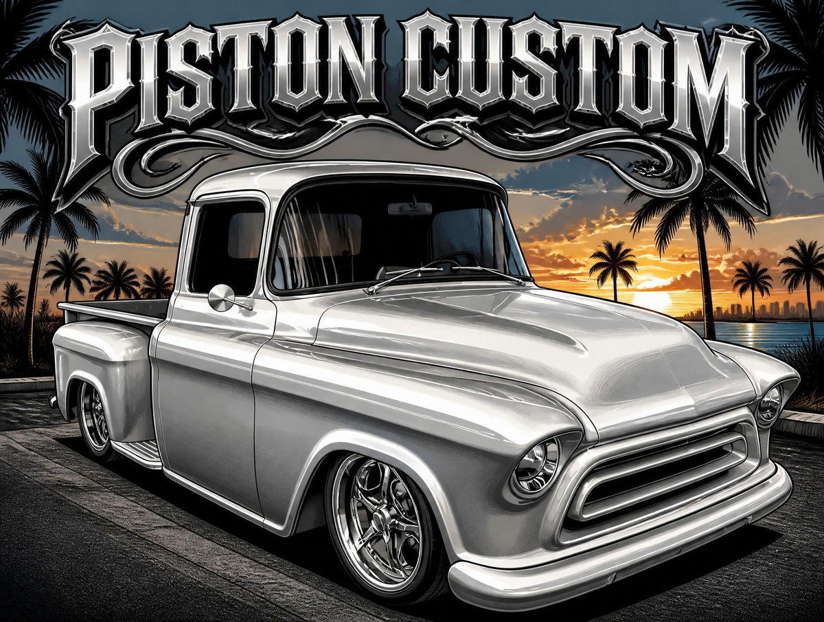 T-shirt Piston Custom – Silver Cruiser