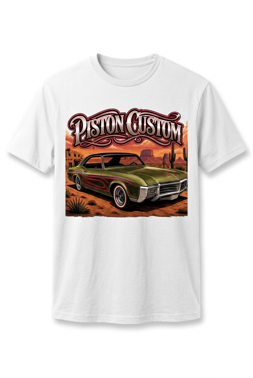 Piston Custom T-shirt Blanc