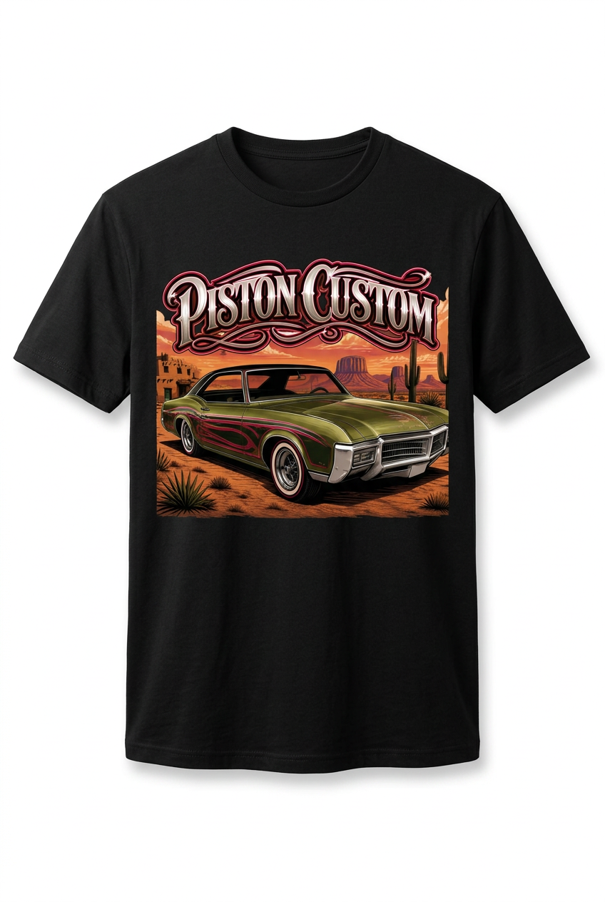 Piston Custom T-shirt Noir