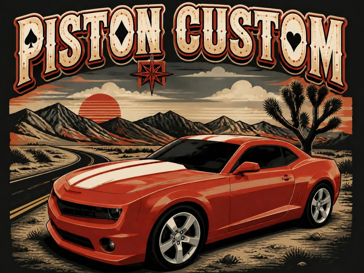 T-shirt Piston Custom – Desert runner