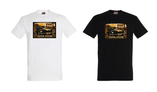 T-shirt Piston Custom – Black Gold car