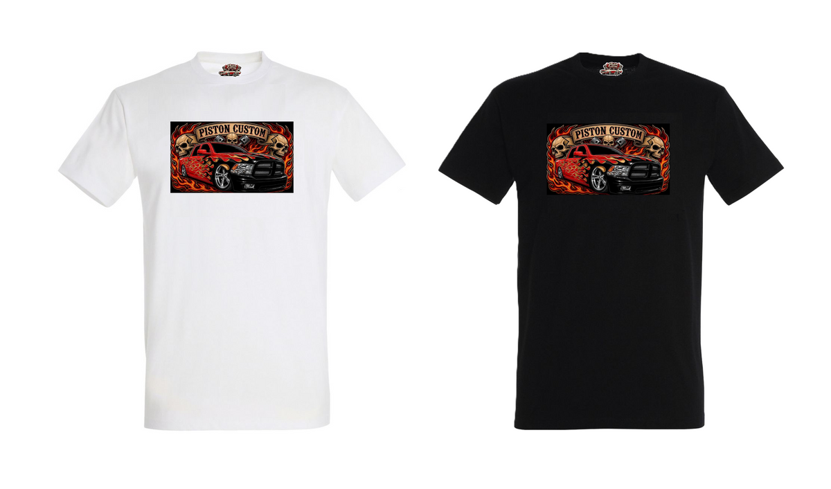 T-shirt Piston Custom – Skull Fire RAM